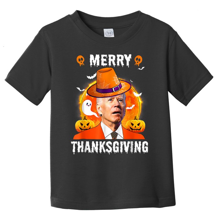 Funny Joe Biden Confused Merry Thanksgiving For Halloween Toddler T-Shirt