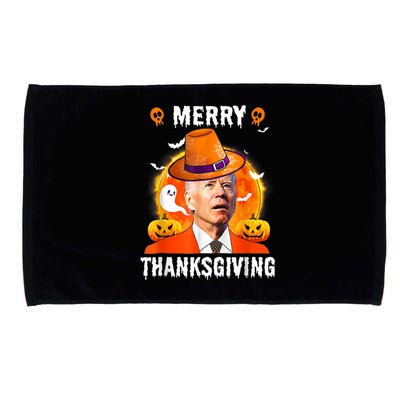 Funny Joe Biden Confused Merry Thanksgiving For Halloween Microfiber Hand Towel