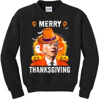 Funny Joe Biden Confused Merry Thanksgiving For Halloween Kids Sweatshirt