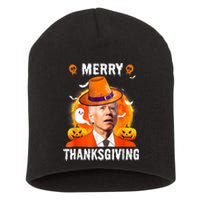 Funny Joe Biden Confused Merry Thanksgiving For Halloween Short Acrylic Beanie