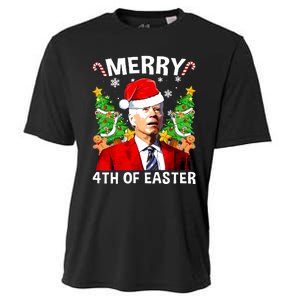 Funny Joe Biden Christmas Santa Hat Merry 4th Of Easter Xmas Cooling Performance Crew T-Shirt