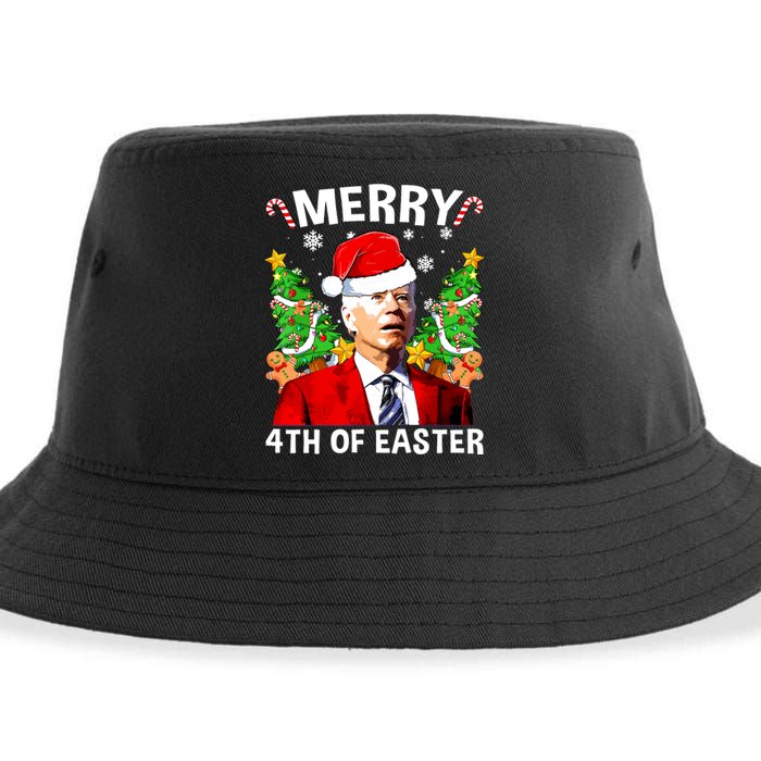 Funny Joe Biden Christmas Santa Hat Merry 4th Of Easter Xmas Sustainable Bucket Hat