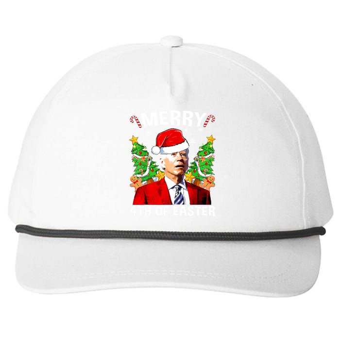 Funny Joe Biden Christmas Santa Hat Merry 4th Of Easter Xmas Snapback Five-Panel Rope Hat