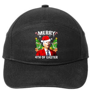 Funny Joe Biden Christmas Santa Hat Merry 4th Of Easter Xmas 7-Panel Snapback Hat