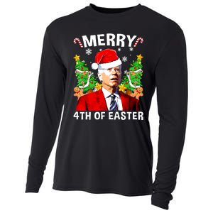 Funny Joe Biden Christmas Santa Hat Merry 4th Of Easter Xmas Cooling Performance Long Sleeve Crew