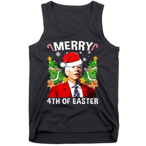 Funny Joe Biden Christmas Santa Hat Merry 4th Of Easter Xmas Tank Top