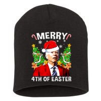 Funny Joe Biden Christmas Santa Hat Merry 4th Of Easter Xmas Short Acrylic Beanie