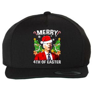 Funny Joe Biden Christmas Santa Hat Merry 4th Of Easter Xmas Wool Snapback Cap