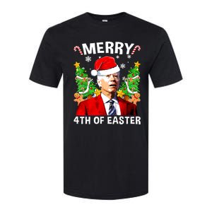 Funny Joe Biden Christmas Santa Hat Merry 4th Of Easter Xmas Softstyle CVC T-Shirt