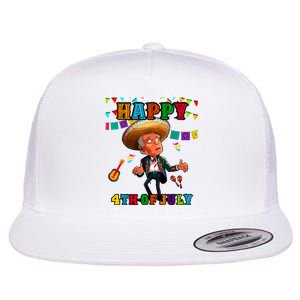 Funny Joe Biden Happy 4th Of July Surprise Cinco De Mayo Flat Bill Trucker Hat