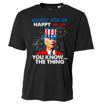 Funny Joe Biden Merry 4th Of You Know..The Thing 4th Of July Cooling Performance Crew T-Shirt