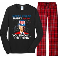 Funny Joe Biden Merry 4th Of You Know..The Thing 4th Of July Long Sleeve Pajama Set