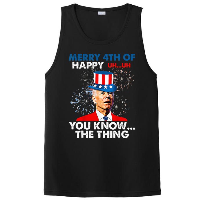 Funny Joe Biden Merry 4th Of You Know..The Thing 4th Of July PosiCharge Competitor Tank