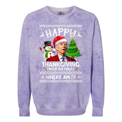 Funny Joe Biden Happy Easter Ugly Christmas Sweater Anti Colorblast Crewneck Sweatshirt