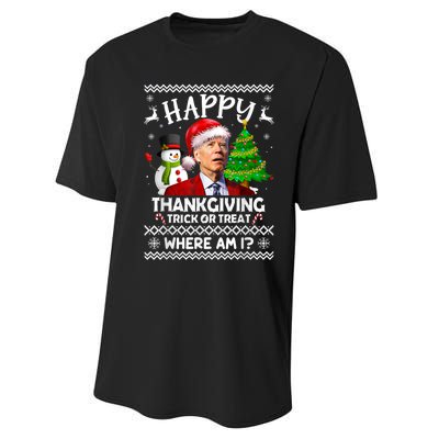 Funny Joe Biden Happy Easter Ugly Christmas Sweater Anti Performance Sprint T-Shirt