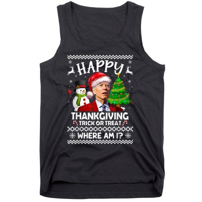 Funny Joe Biden Happy Easter Ugly Christmas Sweater Anti Tank Top