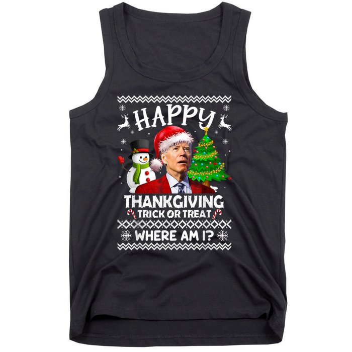 Funny Joe Biden Happy Easter Ugly Christmas Sweater Anti Tank Top