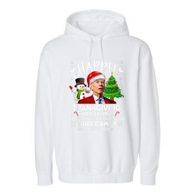 Funny Joe Biden Happy Easter Ugly Christmas Sweater Anti Garment-Dyed Fleece Hoodie