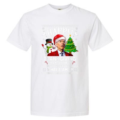 Funny Joe Biden Happy Easter Ugly Christmas Sweater Anti Garment-Dyed Heavyweight T-Shirt