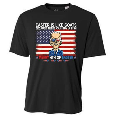 Funny Joe Biden Merry 4th Of Easter Design Fourth Of July Cooling Performance Crew T-Shirt