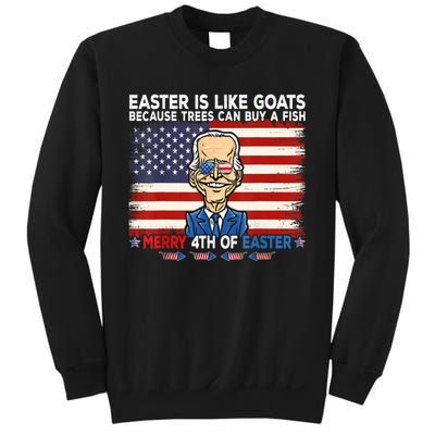 Funny Joe Biden Merry 4th Of Easter Design Fourth Of July Sweatshirt