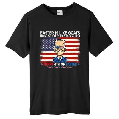 Funny Joe Biden Merry 4th Of Easter Design Fourth Of July Tall Fusion ChromaSoft Performance T-Shirt