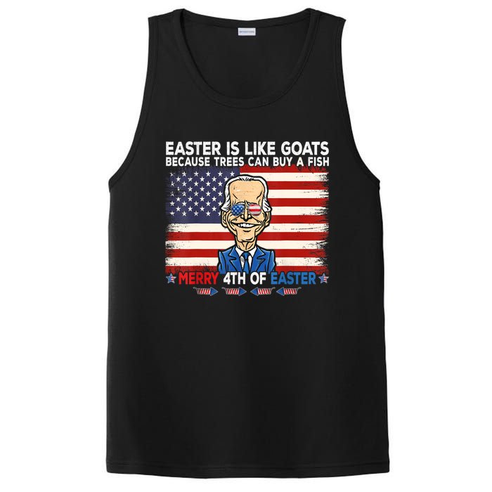 Funny Joe Biden Merry 4th Of Easter Design Fourth Of July PosiCharge Competitor Tank