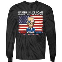 Funny Joe Biden Merry 4th Of Easter Design Fourth Of July Tie-Dye Long Sleeve Shirt