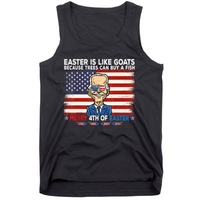 Funny Joe Biden Merry 4th Of Easter Design Fourth Of July Tank Top