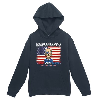 Funny Joe Biden Merry 4th Of Easter Design Fourth Of July Urban Pullover Hoodie