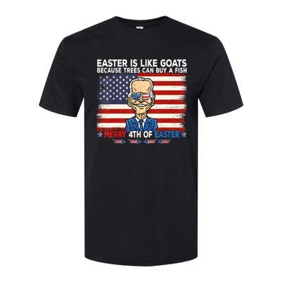 Funny Joe Biden Merry 4th Of Easter Design Fourth Of July Softstyle CVC T-Shirt