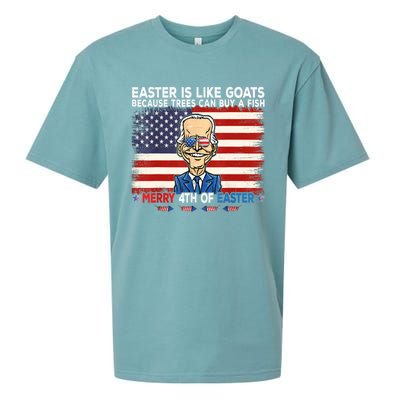 Funny Joe Biden Merry 4th Of Easter Design Fourth Of July Sueded Cloud Jersey T-Shirt