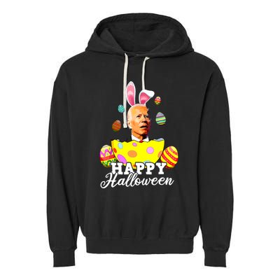 Funny Joe Biden Happy Halloween Confused Easter Biden Bunny Garment-Dyed Fleece Hoodie