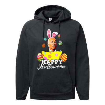 Funny Joe Biden Happy Halloween Confused Easter Biden Bunny Performance Fleece Hoodie