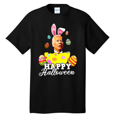 Funny Joe Biden Happy Halloween Confused Easter Biden Bunny Tall T-Shirt