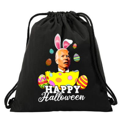 Funny Joe Biden Happy Halloween Confused Easter Biden Bunny Drawstring Bag