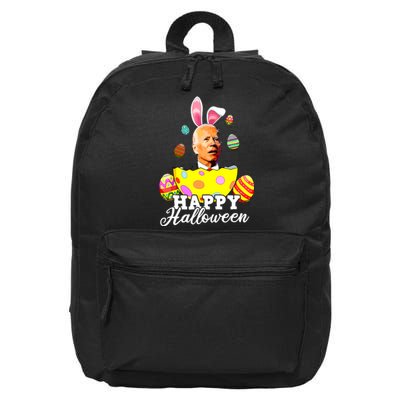 Funny Joe Biden Happy Halloween Confused Easter Biden Bunny 16 in Basic Backpack