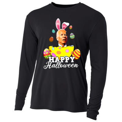 Funny Joe Biden Happy Halloween Confused Easter Biden Bunny Cooling Performance Long Sleeve Crew