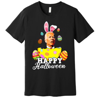 Funny Joe Biden Happy Halloween Confused Easter Biden Bunny Premium T-Shirt