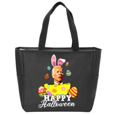 Funny Joe Biden Happy Halloween Confused Easter Biden Bunny Zip Tote Bag