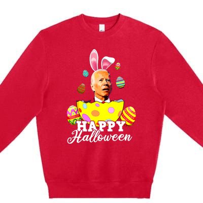 Funny Joe Biden Happy Halloween Confused Easter Biden Bunny Premium Crewneck Sweatshirt