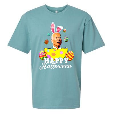 Funny Joe Biden Happy Halloween Confused Easter Biden Bunny Sueded Cloud Jersey T-Shirt