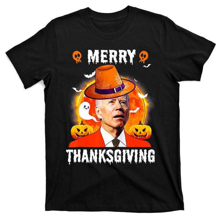 Funny Joe Biden Confused Merry Thanksgiving For Halloween T-Shirt