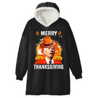 Funny Joe Biden Confused Merry Thanksgiving For Halloween Hooded Wearable Blanket