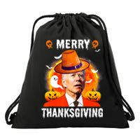 Funny Joe Biden Confused Merry Thanksgiving For Halloween Drawstring Bag