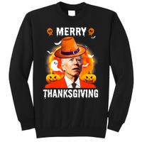 Funny Joe Biden Confused Merry Thanksgiving For Halloween Tall Sweatshirt