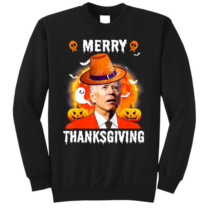 Funny Joe Biden Confused Merry Thanksgiving For Halloween Tall Sweatshirt