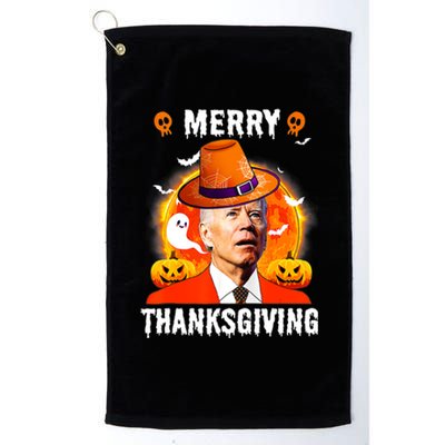 Funny Joe Biden Confused Merry Thanksgiving For Halloween Platinum Collection Golf Towel