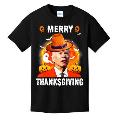 Funny Joe Biden Confused Merry Thanksgiving For Halloween Kids T-Shirt