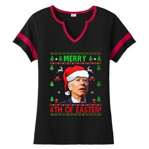 Funny Joe Biden Happy 4th Of Easter Ugly Christmas Funny Ladies Halftime Notch Neck Tee